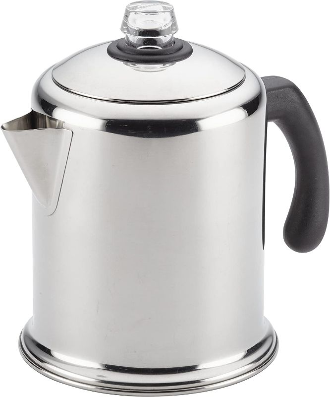 Photo 1 of Farberware 47053 Classic Stainless Steel Yosemite 12-Cup Coffee Percolator, 12 Cup Coffee Maker, Silver