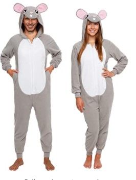 Photo 1 of Silver Lilly Slim Fit Animal Pajamas - Adult One Piece Cosplay Mouse Costume Size Small