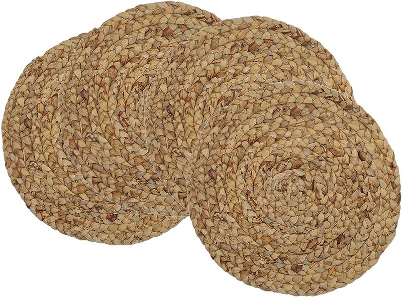 Photo 1 of Benson Mills Water Hyacinth Braided Placemat Set of 4 (Natural, 13.5" Round)