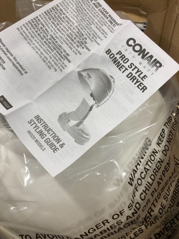 Photo 3 of Conair 1875 Watt Pro Style Bonnet Ionic Hair Dryer
