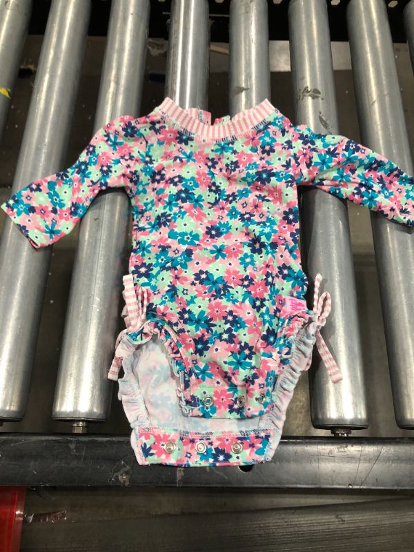 Photo 2 of Ruffle Butts One Piece Rash Guard: Water Lilies (0-3mo)