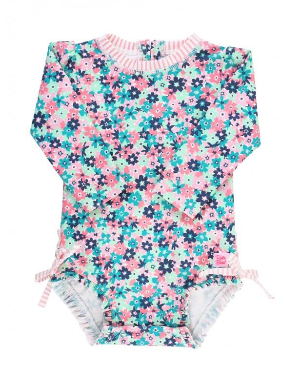 Photo 1 of Ruffle Butts One Piece Rash Guard: Water Lilies (0-3mo)