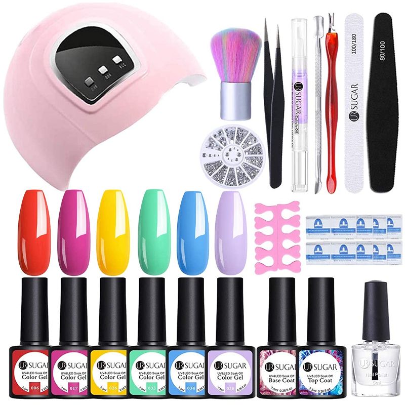 Photo 1 of (2 pack) NAIL POLISH Gel Kit 48w LED Lamp Base w/Top & Assorted Pcs