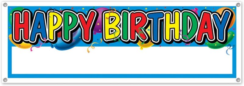 Photo 1 of Beistle Multicolor Customizable Happy Birthday Banner-4 Pc
