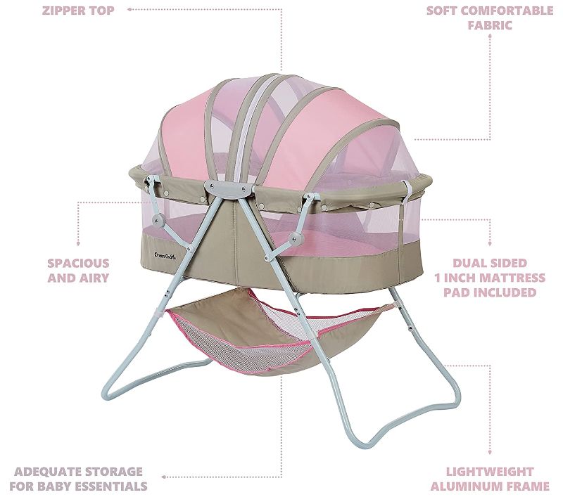 Photo 1 of Dream On Me Karley Bassinet in Grey and Pink

