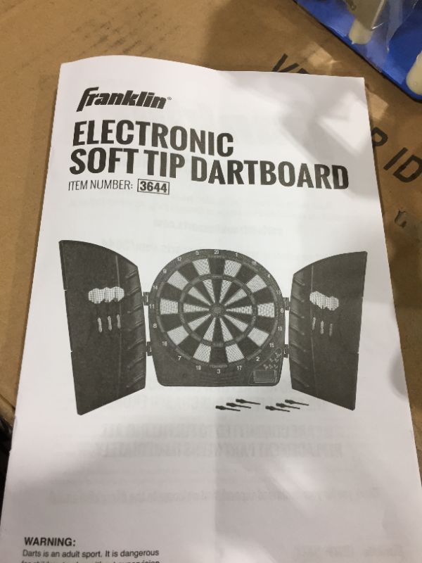 Photo 3 of Franklin Sports Electronic Dart Board Sets - Soft Tip Electric Dartboard with Digital Scoreboard - Adults + Kids Set - (6) Darts Included
