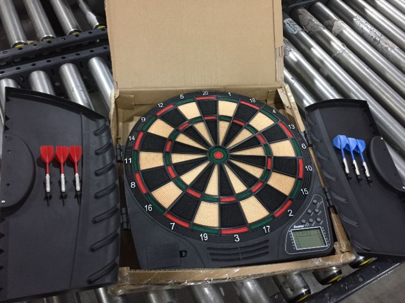 Photo 2 of Franklin Sports Electronic Dart Board Sets - Soft Tip Electric Dartboard with Digital Scoreboard - Adults + Kids Set - (6) Darts Included
