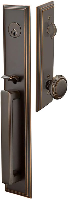 Photo 1 of Emtek Contemporary Tubular Entry Set: Melrose Style with a Norwich Knob on The Interior Side. 2 Backsets Included (2-3/8, 2-3/4), Color: Oil Rubbed Bronze, Model: 4212-US10B
