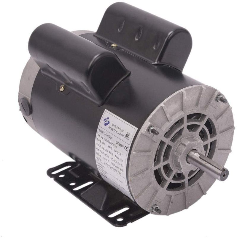 Photo 1 of 5 HP SPL 3450RPM Single Phase Electric Air Compressor Motor, 56 Frame 5/8" Shaft

