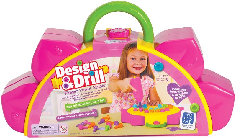 Photo 1 of Educational Insights Design & Drill Flower Power Studio, Drill Toy, 70 Piece Set , Perfect for Boys & Girls Ages 3+
