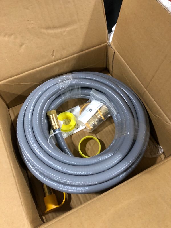 Photo 1 of 12 Feet 1/2" QDD+NG 144" Hose Natural Gas and Propane Conversion Kit [2585] 1/2" Quick Disconnect Low Pressure Hose Assembly for Outdoor Use Grill Griddle Smoker Fire Pit Pizza Oven Generator Heater
