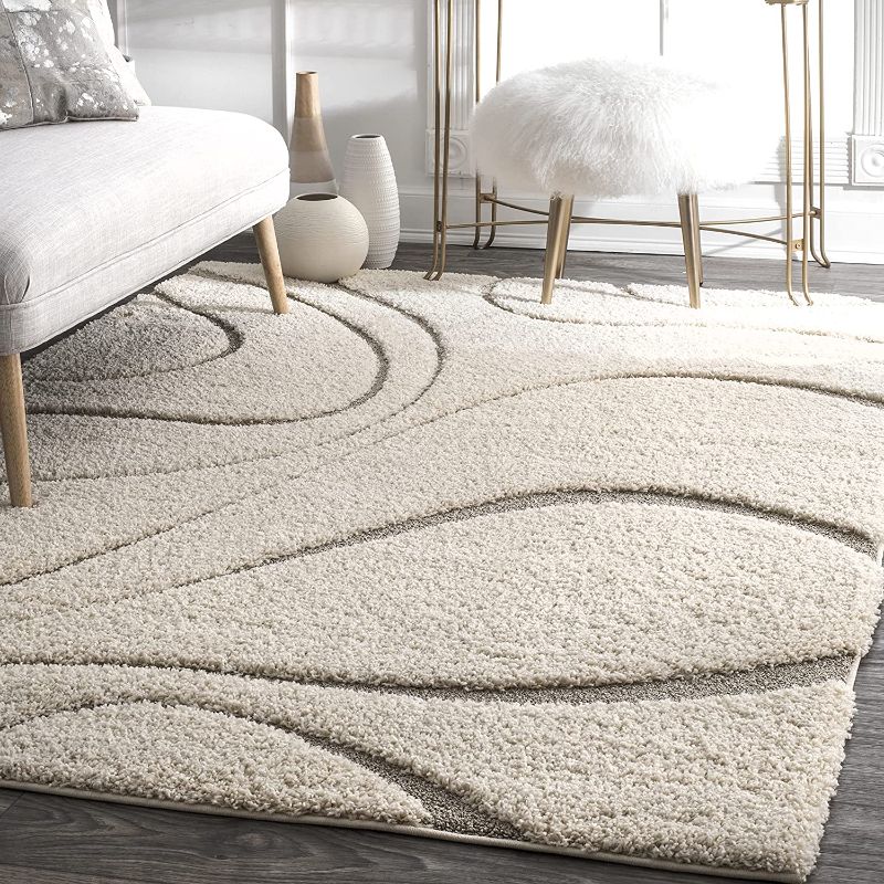 Photo 1 of nuLOOM Carolyn Cozy Soft & Plush Shag Area Rug, 8' x 11', Cream
