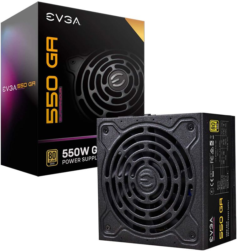 Photo 1 of EVGA SuperNOVA 550 Ga, 80 Plus Gold 550W, Fully Modular, ECO Mode with Dbb Fan, 10 Year Warranty, Compact 150mm Size, Power Supply 220-GA-0550-X1
