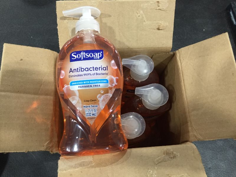 Photo 1 of Antibacterial Hand Soap, Crisp Clean, 11 1/4 oz Pump Bottle, 6 In Box
