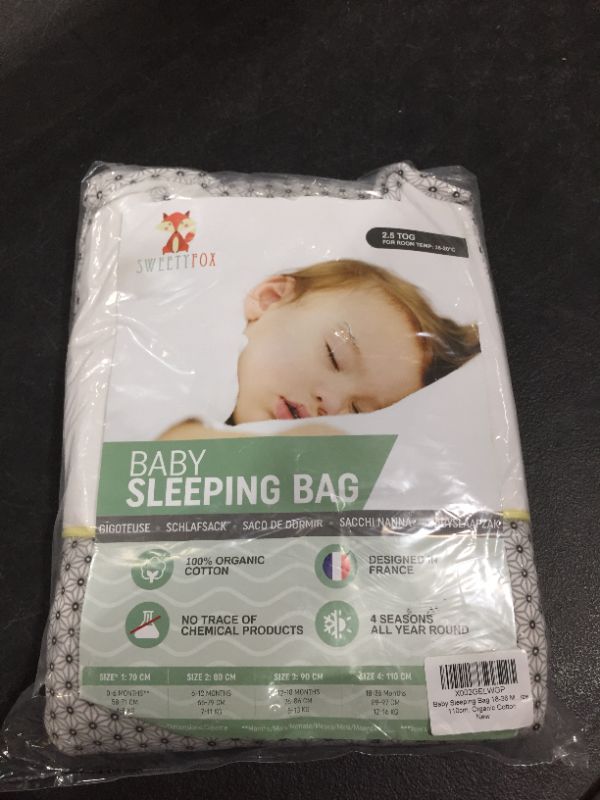 Photo 5 of Sweety Fox 2.5 TOG Baby Sleeping Bag, 36in, Grey - Sleeping Bag Baby 12-18 Months - Swaddle Bag with Organic Cotton - Baby Clothing Free of Chemicals and OEKO-TEX Certified - Unisex Baby Sleeping Bags - SIZE 4
