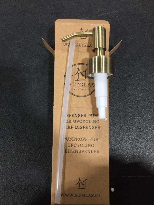 Photo 3 of Altglas Stainless Steel Soap Pump 'Budapest' as Replacement for Liquid Hand Soap Dispensers and Bottle Upcycling (Vintage Brass) - Fits e.g. Jack Bottle
