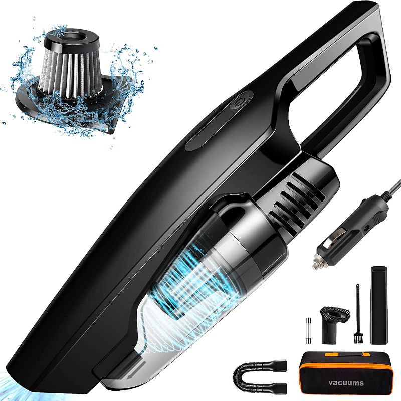 Photo 1 of Car Vacuum, CherylonCar Portable Car Vacuum Cleaner High Power 150W/8000Pa, Handheld Vacuum w/16.4Foot Cable, DC12V, Auto Accessories Kit for Interior Detailing and Car Interior Kit - Black