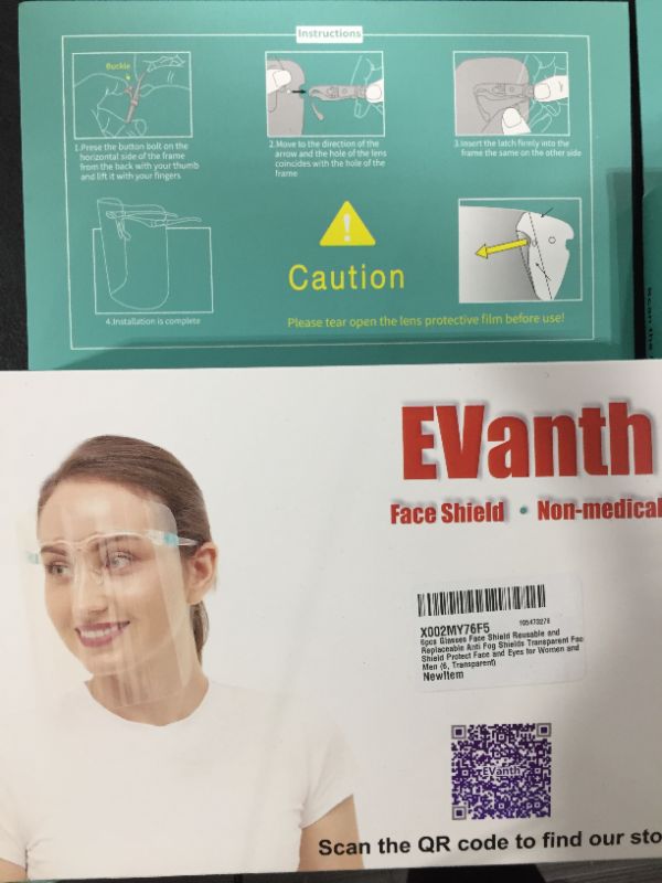 Photo 2 of 2 pack Evanth Face shields
