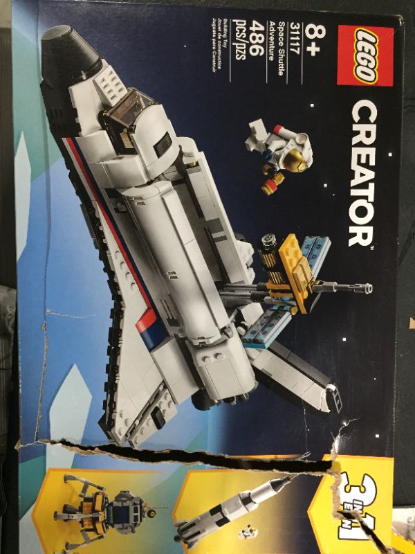 Photo 2 of LEGO Creator 3in1 Space Shuttle Adventure 31117 Building Kit; Cool Toys for Kids Who Love Rockets and Creative Fun; New 2021 (486 Pieces)