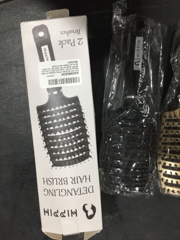 Photo 2 of oar Hair Brushes 2 Pack, Suitable for Men, Women & Kids’ Long Curly Wet or Dry Hair, HIPPIH Hairbrush for Thick Hair Can Adds Shine and Makes Hair Smooth