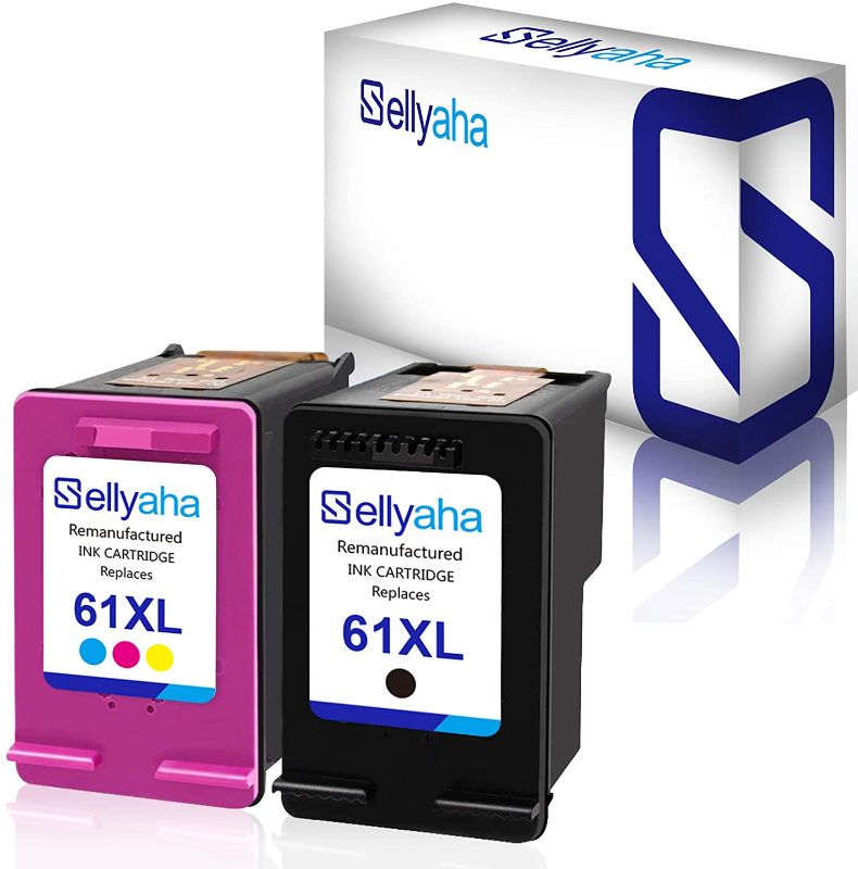 Photo 1 of Sellyaha 61XL 61 Remanufactured Ink Cartridge Replacement for HP Envy 4500 4502 5530 5534 5535 Deskjet 1510 3510 1000 1010 1512 2540 3050 Officejet 4630 2620 4630 4635 Printer