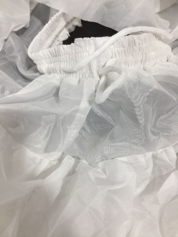 Photo 3 of Women Crinoline Petticoat A-line 6 Hoop Skirt Slips Long Underskirt for Wedding Bridal Dress Ball Gown White