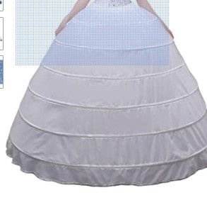 Photo 1 of Women Crinoline Petticoat A-line 6 Hoop Skirt Slips Long Underskirt for Wedding Bridal Dress Ball Gown White