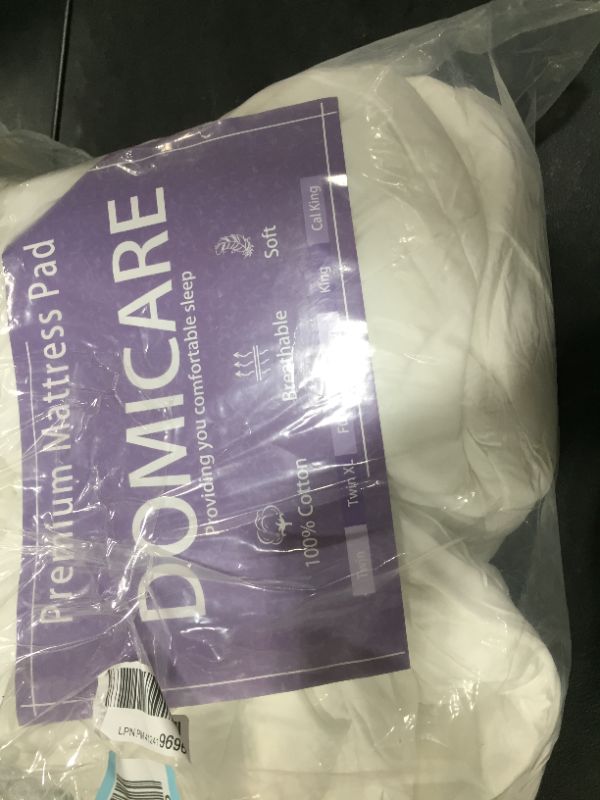 Photo 1 of DOMICARE  Mattress Pad Cover with Deep Pocket (8-21Inch), Cooling Mattress Topper Cotton Pillow Top, Down Alternative Fill 