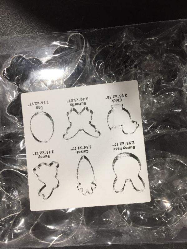 Photo 3 of Easter Cookie Cutter Set, 6Pcs Stainless Steel Cookie Cutter Include- Bunny Face, Chick, Butterfly , Carrot, Bunny, Egg .