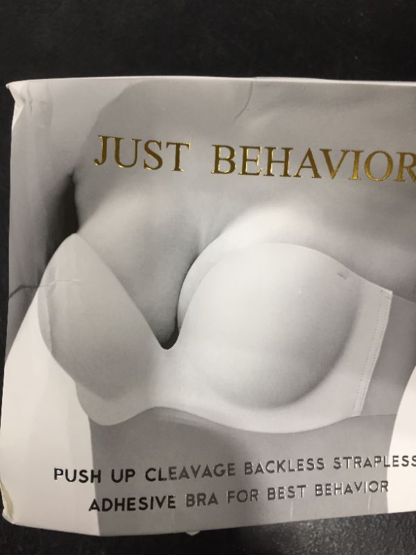 Photo 2 of JUST BEHAVIOR Strapless Backless Sticky Invisible Push-up Self Adhesive Bras for Women SIZE: B