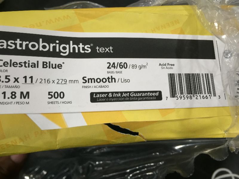 Photo 4 of Astrobrights Color Paper, 8.5” x 11”, 24 lb/89 GSM, Celestial Blue, 500 Sheets (22661)