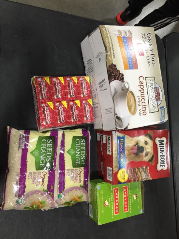 Photo 1 of 2 PACK ORGANIC JASMINE RICE  BESY BUY 12/21
CAPPUCCINO DRINK MIX BEST BUY 21/22
BOSTON BAKED BEANS CANDY 12/21
2 PACK DOG BONES 04/22
LARABAR BEST BUY 4/22