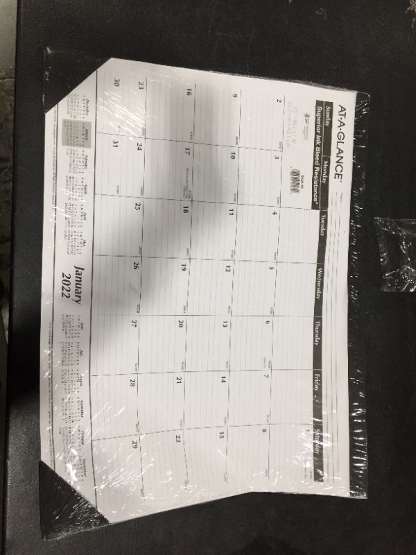 Photo 1 of 2022 at-a-GLANCE 17" X 21.75" Desk Pad Calendar, Black/White (SK24-00-22)
