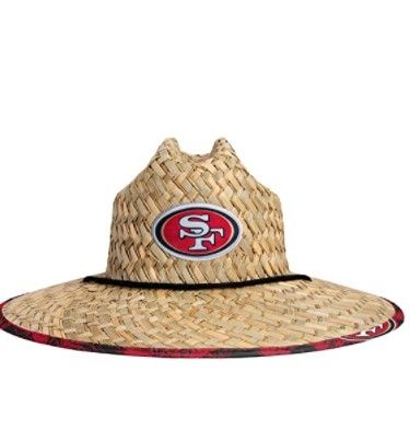 Photo 1 of FOCO NFL Team Logo Floral Straw Sun Hat
