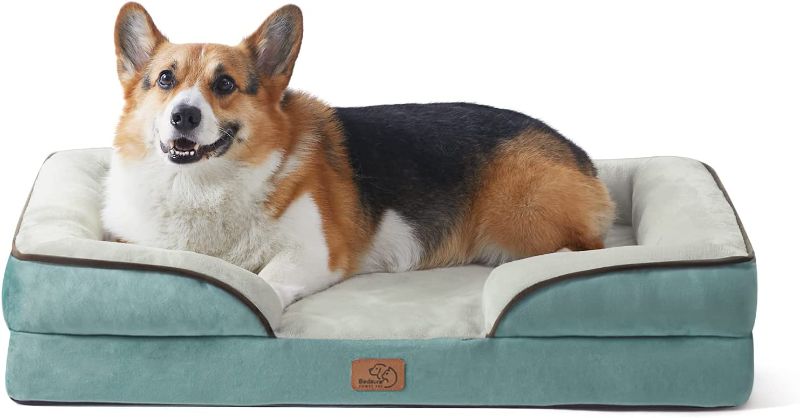 Photo 1 of Bedsure Orthopedic Dog Bed, Bolster Dog Beds for Medium/Large/Extra Large Dogs - Foam Sofa with Removable Washable Cover, Waterproof Lining and Nonskid Bottom Couch
