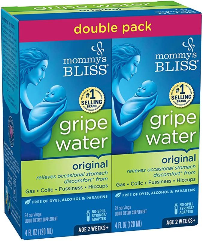 Photo 1 of 4 PACKS OF THE MOMMY'S BLISS GRIPE WATER FOR BABIES - DOUBLE PACK, RELIEVES STOMACH DISCOMFORT FROM GAS, COLIC, FUSSINESS & HICCUPS, AGE 2 WEEKS+, (TOTAL 8 FL OZ), XP 11/2022, FACTORY SEALED