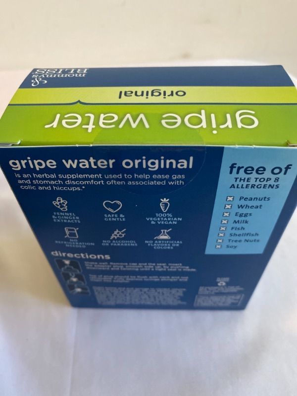 Photo 3 of 4 PACKS OF THE MOMMY'S BLISS GRIPE WATER FOR BABIES - DOUBLE PACK, RELIEVES STOMACH DISCOMFORT FROM GAS, COLIC, FUSSINESS & HICCUPS, AGE 2 WEEKS+, (TOTAL 8 FL OZ), XP 11/2022, FACTORY SEALED