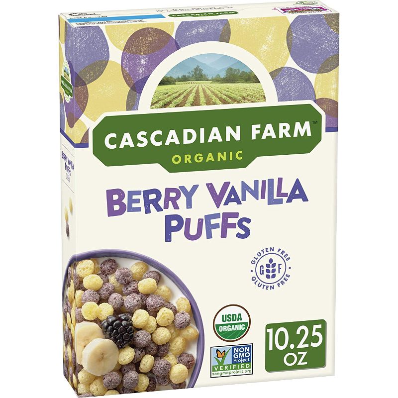 Photo 1 of Cascadian Farm Organic Berry Vanilla Puffs Cereal, Gluten Free, 10.25 oz 2 Pack