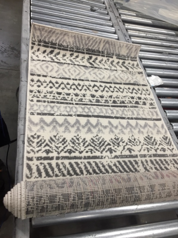 Photo 2 of Geometric Bohemian Design Runner Rug 2' x 7' Gray