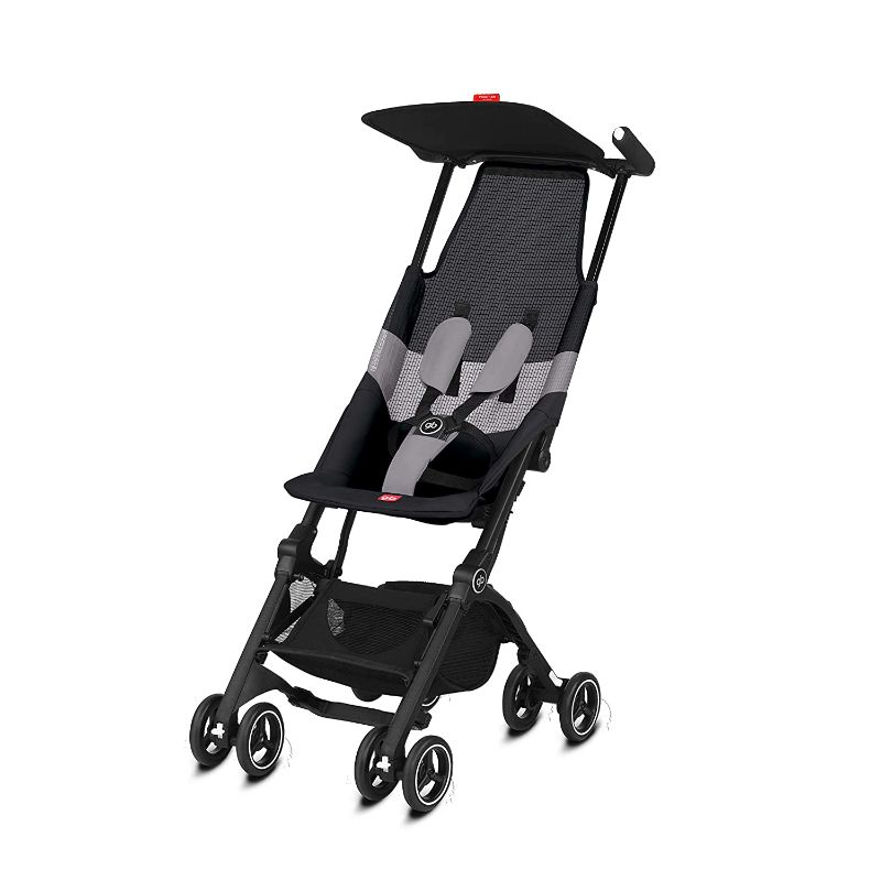 Photo 1 of gb Pockit+ All-Terrain, Ultra Compact Lightweight Travel Stroller with Canopy and Reclining Seat in Velvet Black