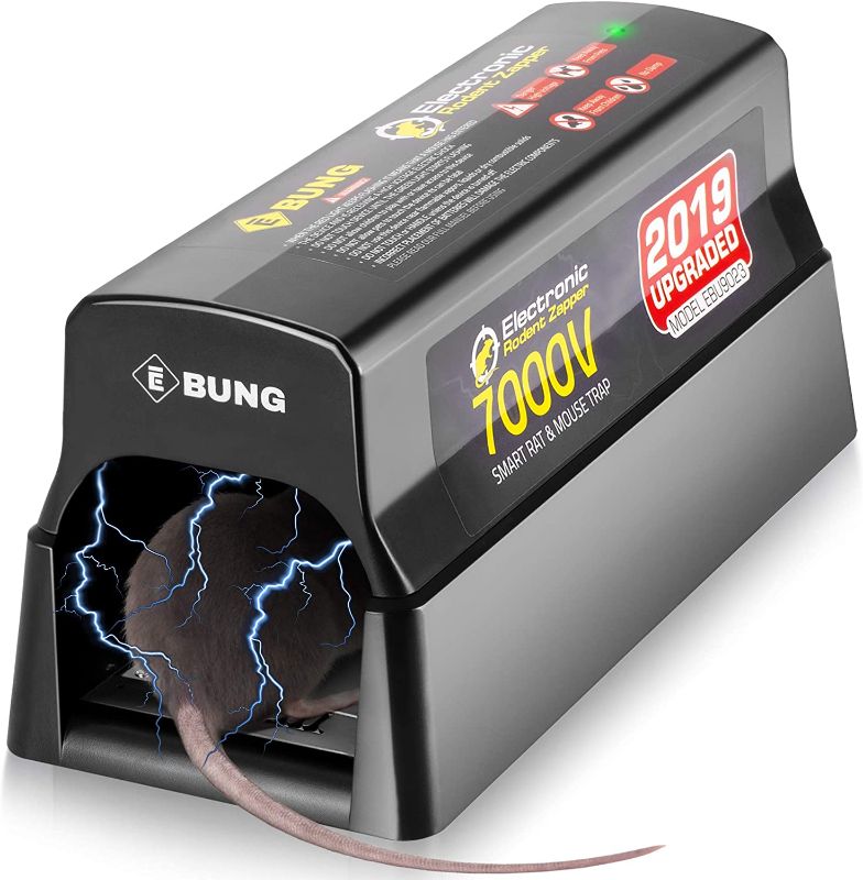 Photo 1 of Ebung Electric Mouse Trap and Rat, Rodent, Chipmunk Zapper That Work— Instant and Humane Rodent Mice Killer – Powerful 7000 V Electrical Beam – Mess-Free Operation – Works Safe and Durable
