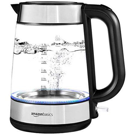 Photo 1 of Amazon Basics Electric Glass and Steel Kettle - 1.7-Liter