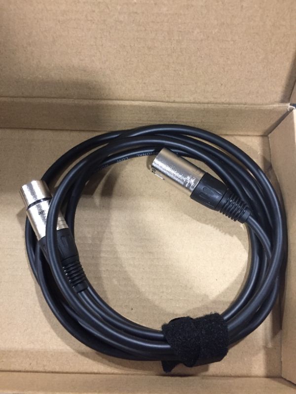 Photo 2 of Amazon Basics XLR Male to Female Microphone Cable - 6 Feet, Black
