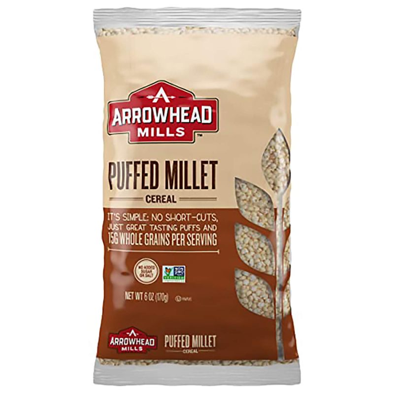 Photo 1 of Arrowhead Mills Puffed Millet Cereal, 6 Ounce Bag (Pack of 12) EXP: JAN 04, 2022