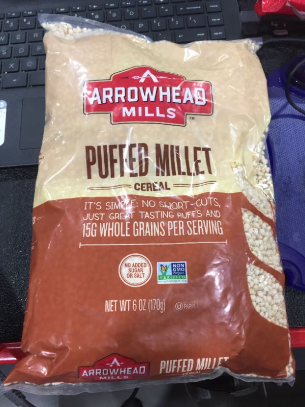 Photo 2 of Arrowhead Mills Puffed Millet Cereal, 6 Ounce Bag (Pack of 12) EXP: JAN 04, 2022