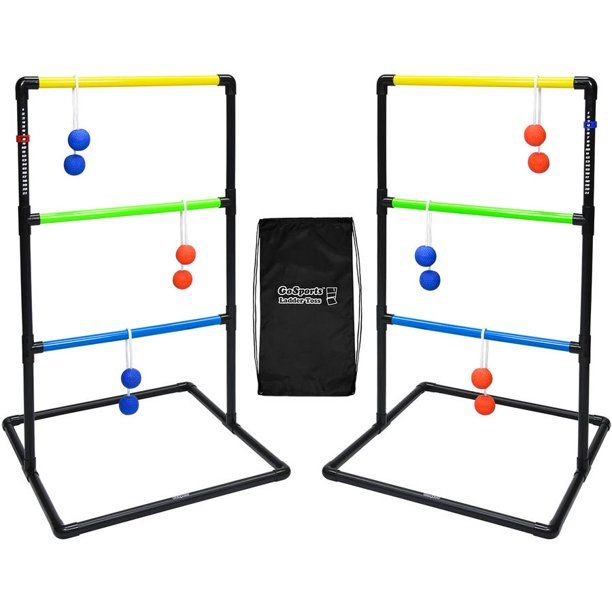 Photo 1 of GoSports Indoor/Outdoor Ladder Toss Game Set with 6 Rubber Bolos, Carrying Case and Score Trackers
