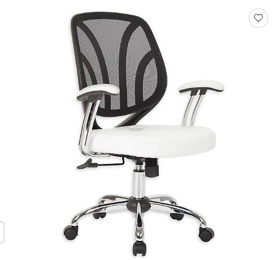 Photo 1 of OSP Home Furnishing Screen Back Task Chair in White Faux Leather
