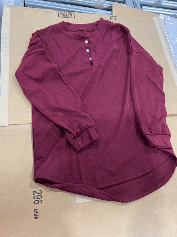 Photo 1 of Women's long sleeve burgundy shirt Size-XL