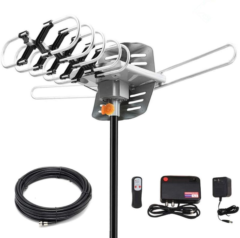 Photo 1 of Antenna Amplified Digital Outdoor Antenna 150 Miles Range, 360 Degree Rotation Wireless Remote,with 33FT Coax Cable - Support UHF/VHF/1080p/ 4K Ready -Without Pole