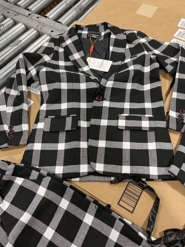 Photo 2 of 3 Piece Checkered Suit for Kids, size 150